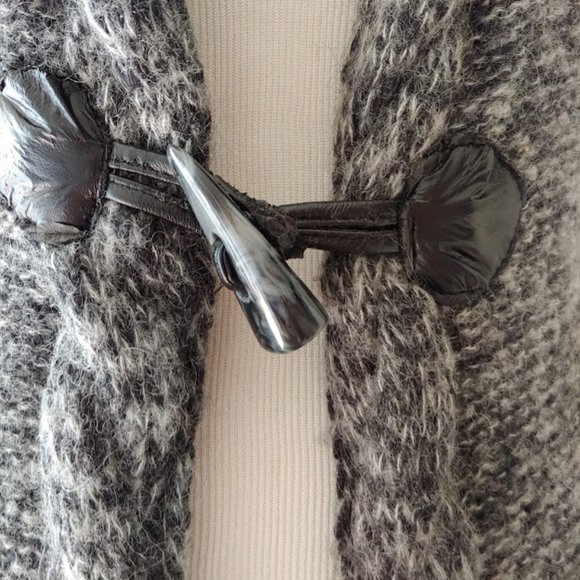 Sarah Spencer wool mohair pocket hood sleeveless cardigan duster sweater/S/gray - Picture 5 of 14